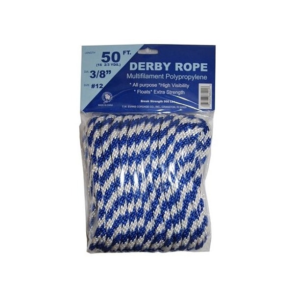 T.W. Evans Cordage Co. 3/8. x 50 ft. Blue And White Derby Rope 88001 - main
